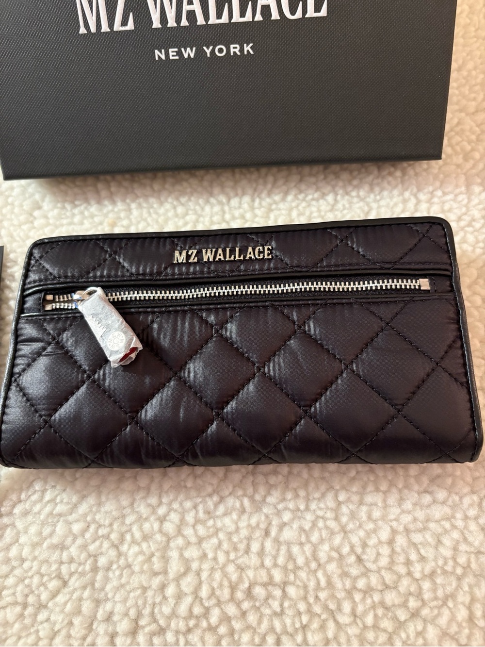 MZ WALLACE Black Long Crosby Zip Wallet
